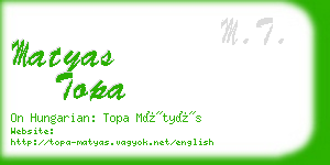 matyas topa business card